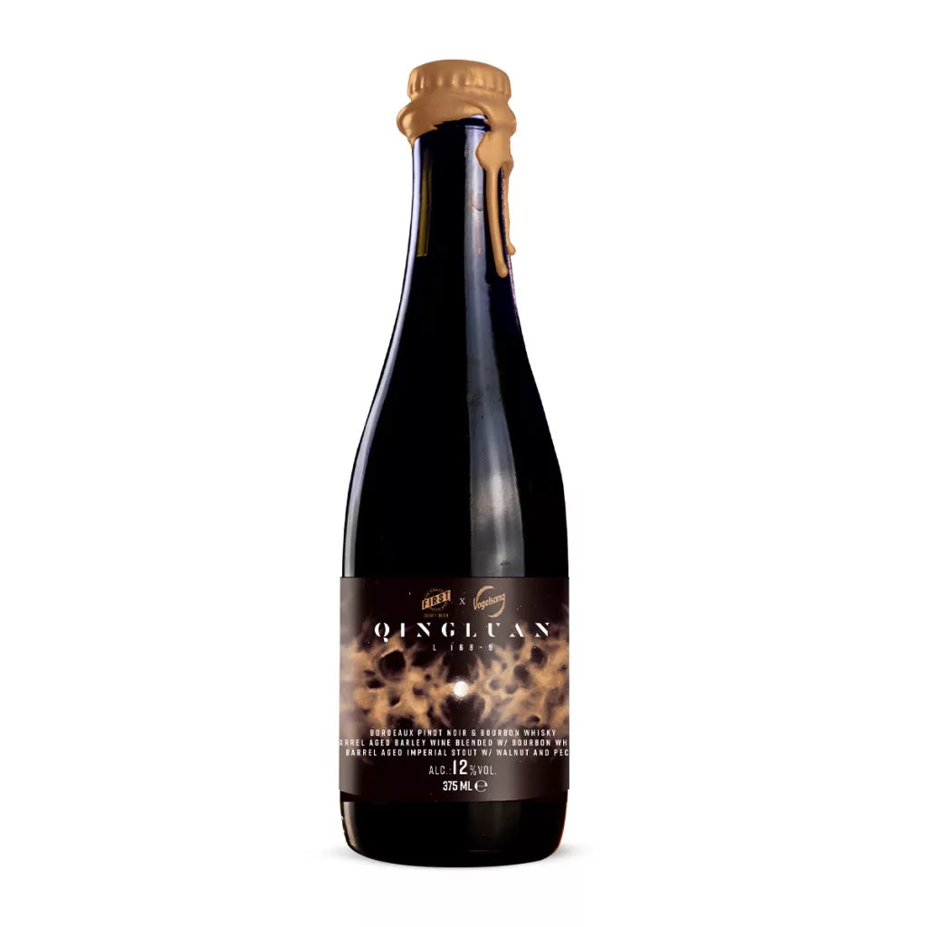 Qingluan - Bourbon Barrel-Aged Corvus Corax Imperial Stout & Barley Wine Blend, gereift auf Walnuss und Pekannus (inkl. MwSt.) - Collab mit First